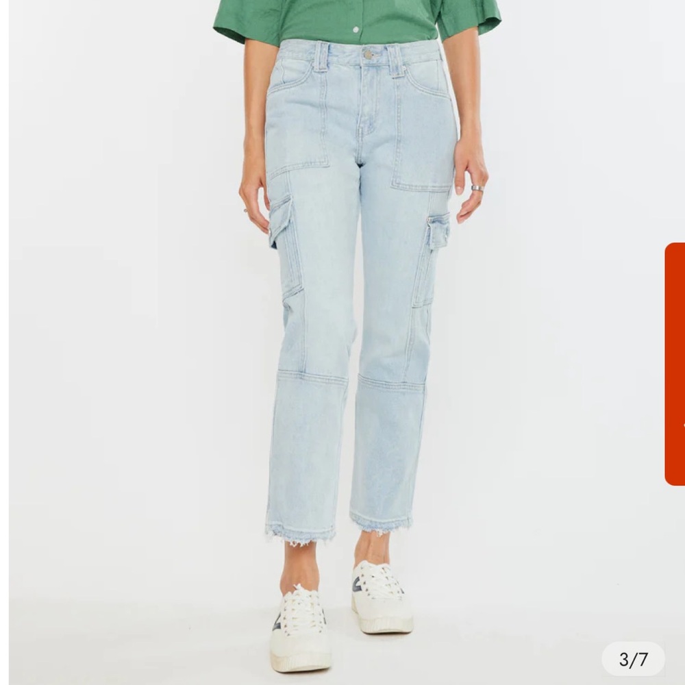 KanCan Felicity High Rise Slim Straight Leg Cargo Pants